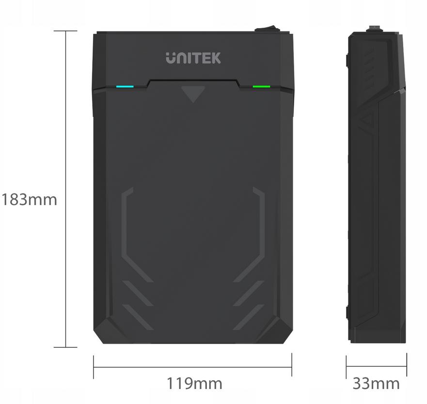 Unitek Y-3035 OBUDOWA USB 3.1 do dysku HDD SSD 2,5" 3,5" SATA UASP Interfejs USB 3.1