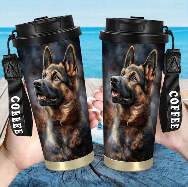 Termohrnek brčko termoska ocelová Německý Ovčák K9 pes psi