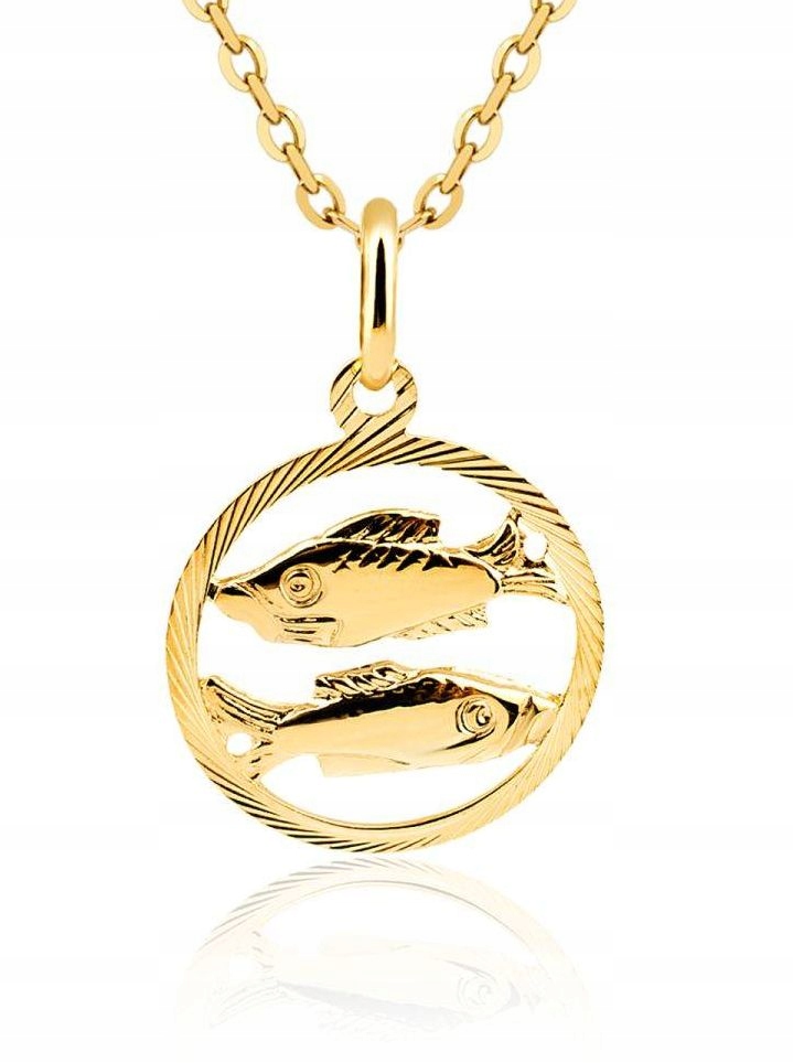 

Zawieszka Złota 585 Znak Zodiaku Ryby + Grawer