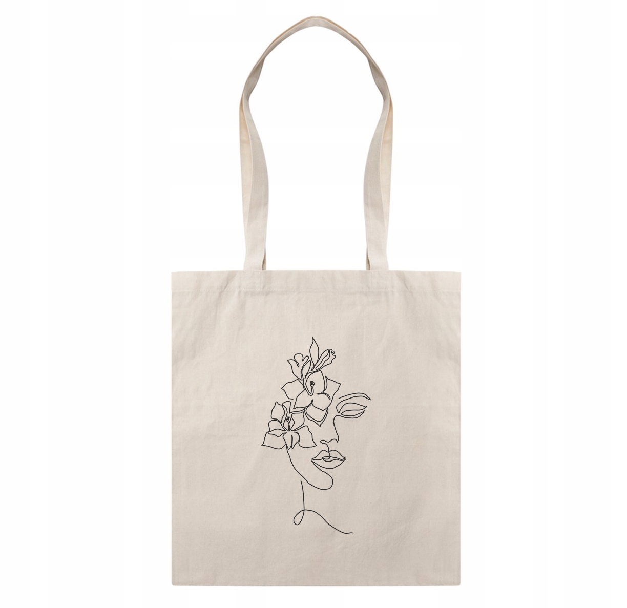 

Torebka Torba Eko Na Ramie Shopper Twarz Kwiaty