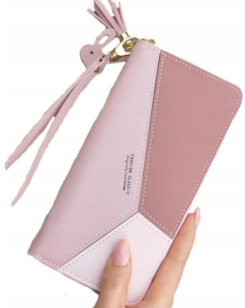 

portmonetka portfel damski Duży na zamek skóra