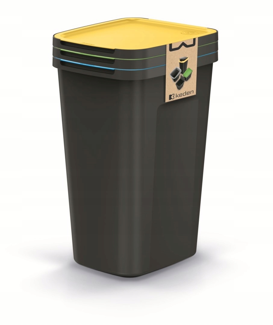 Levně Sada košů na tříděný odpad Compacta Q Plus 50 L, 3 ks, černá