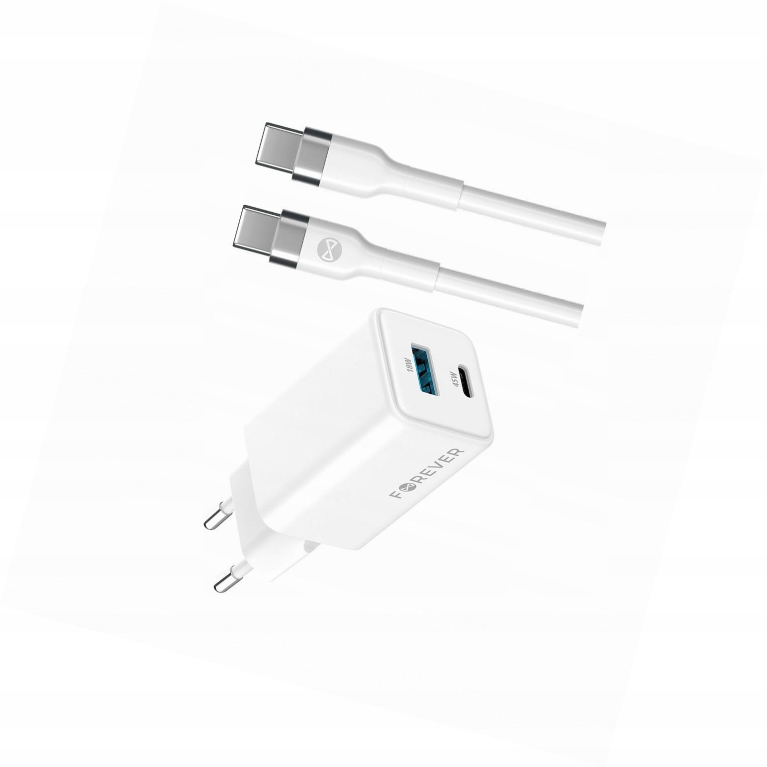 Szybka ładowarka GaN 45W 2 wejścia Usb i Usb-c z kablem do Oppo Reno 8T
