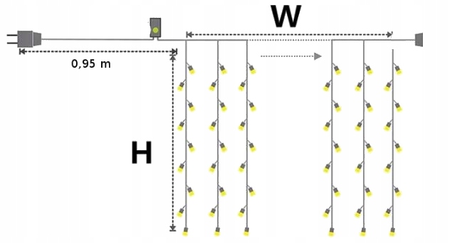 lampki LED biały niebieski kurtyna sople płatki Marka inna