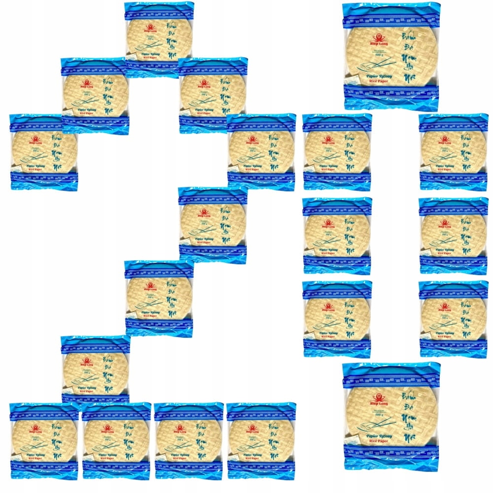 Levně 20 x Rýžový papír přírodní na jarní závitky a jarní závitky 22 cm Kulatý 500 g