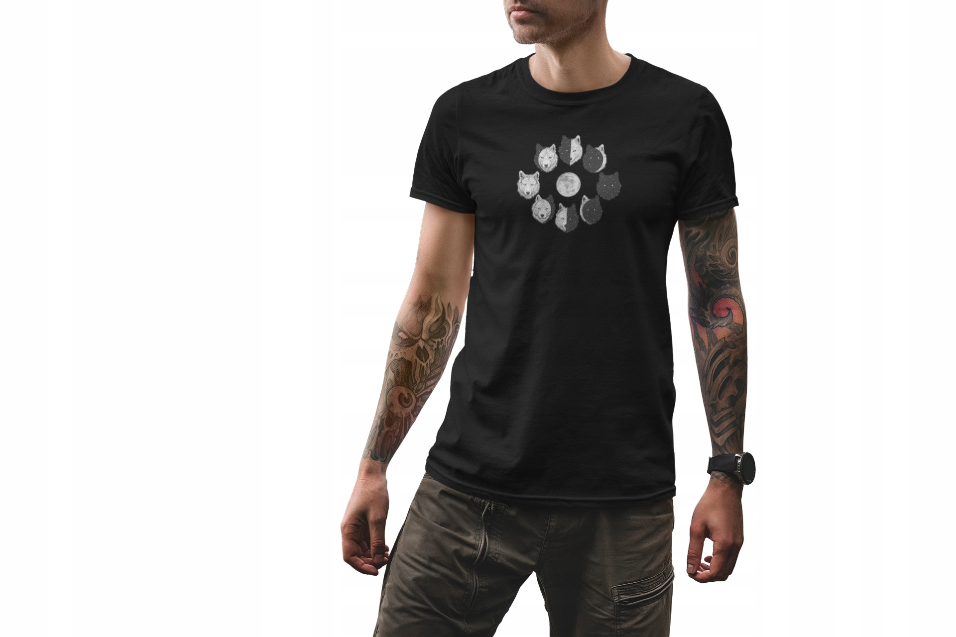 

T-Shirt Koszulka Z Wilkiem, Wilk Prezent, Czarna S