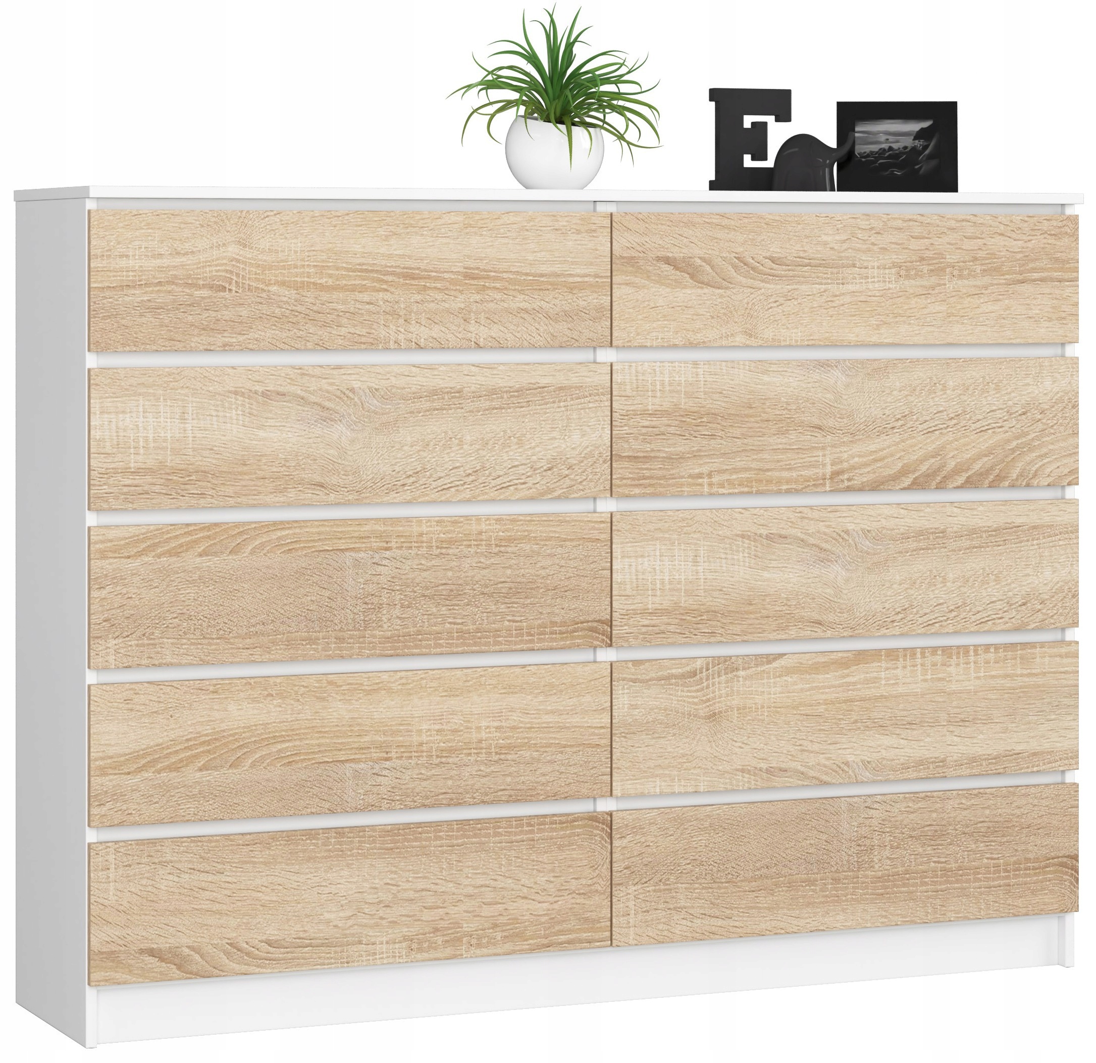 Komoda K160 10SZ Clp Pk Biela Sonoma Akd