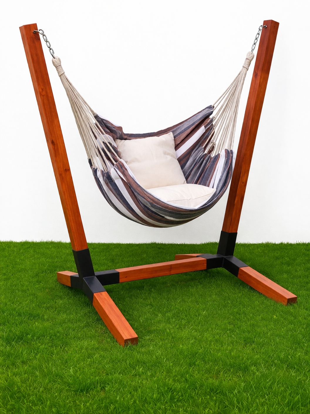 Rám pro houpačku na zahradní pozemek Komplet 4V1 Hotová Barva 220KG Houpací Síť