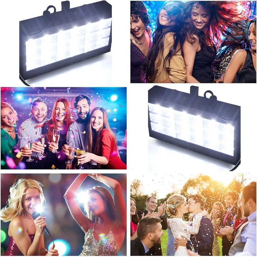 KOLOROFON STROBOSKOP BIAŁE ŚWIATŁO REFLEKTOR DYKOTEKOWY 18LED CZUJNIK DŹW. Kod producenta STROBOSKOP 18LED BIAŁE ŚWIATŁO BUDMAR