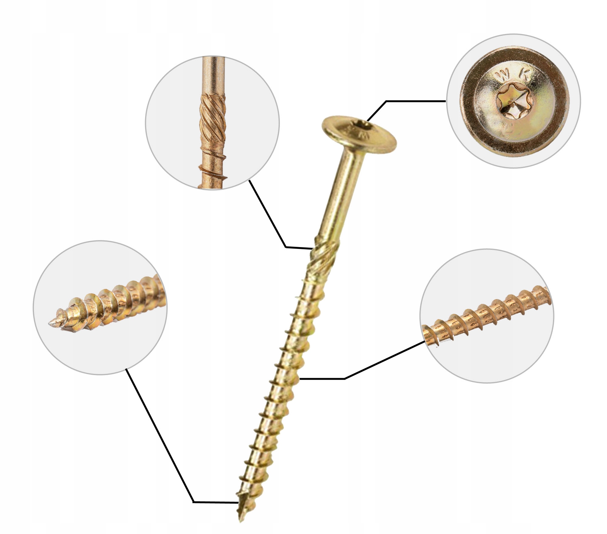 WKRĘTY CIESIELSKIE 6x50 TORX TALERZOWE 100 szt Liczba sztuk 100 szt.