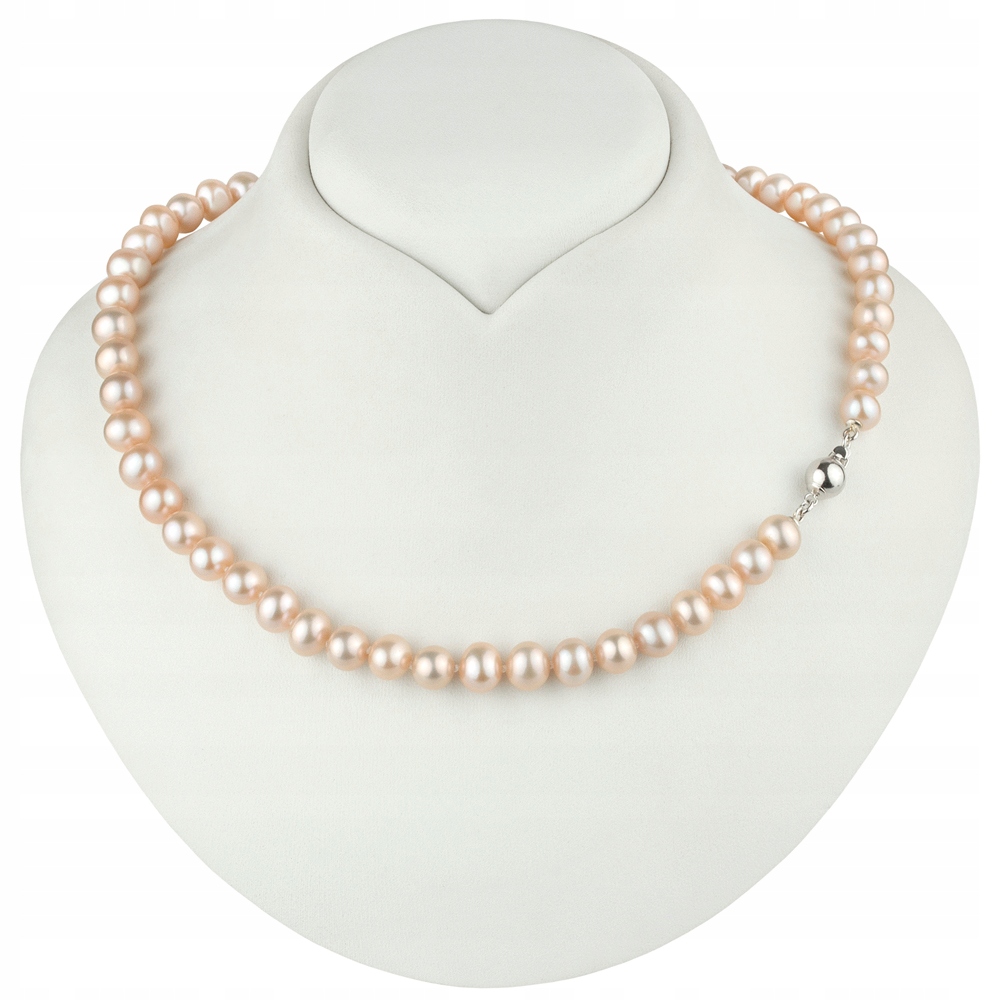 Stříbrný Náhrdelník Z Pravých Růžových Perel