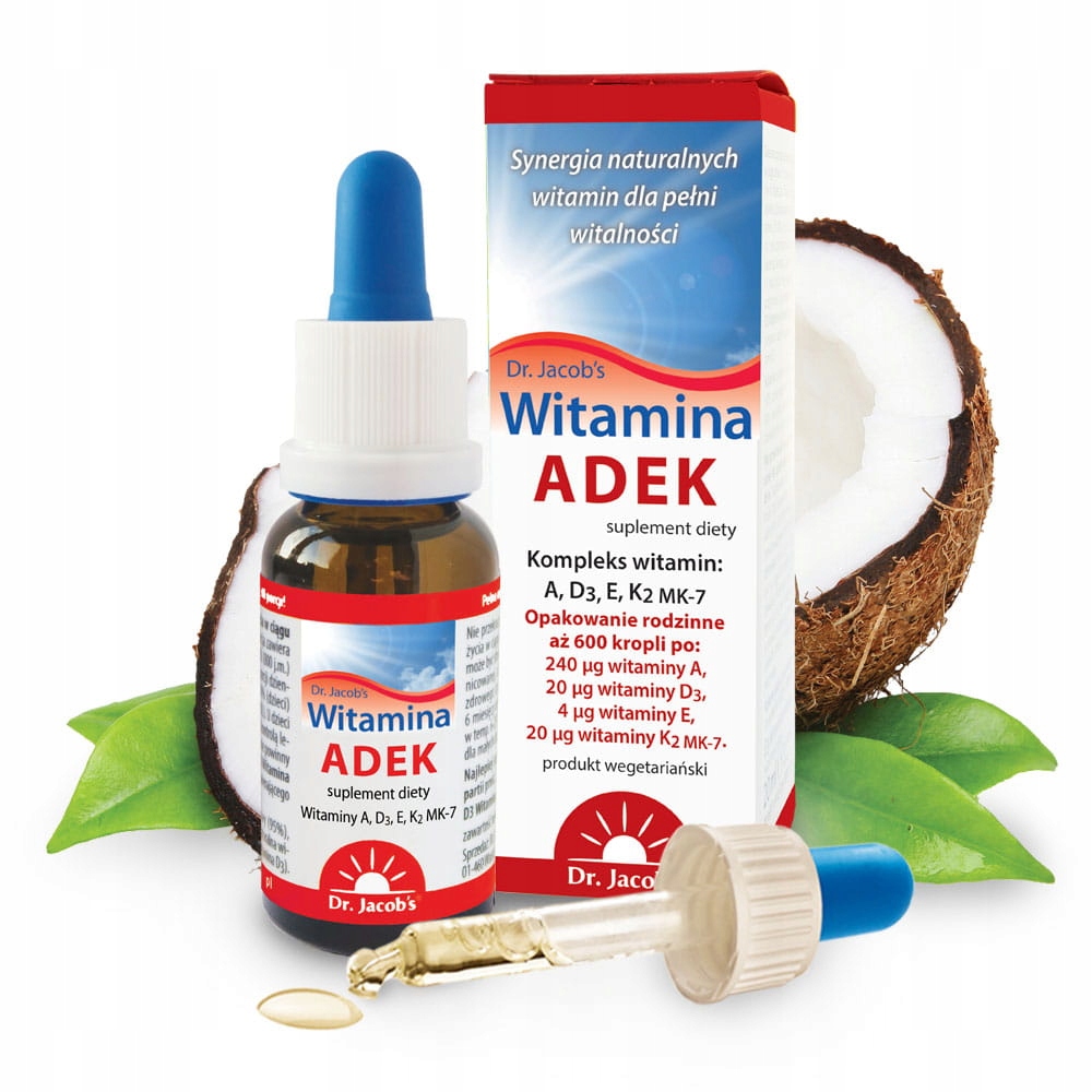 ADEK vitamín A D3 K2 E JACOB'S imunita 600 por.