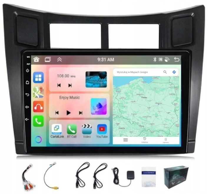 Autorádio S Navigací Carplay Toyota Yaris 05-12 Wifi Android 6GB Ram 128GB