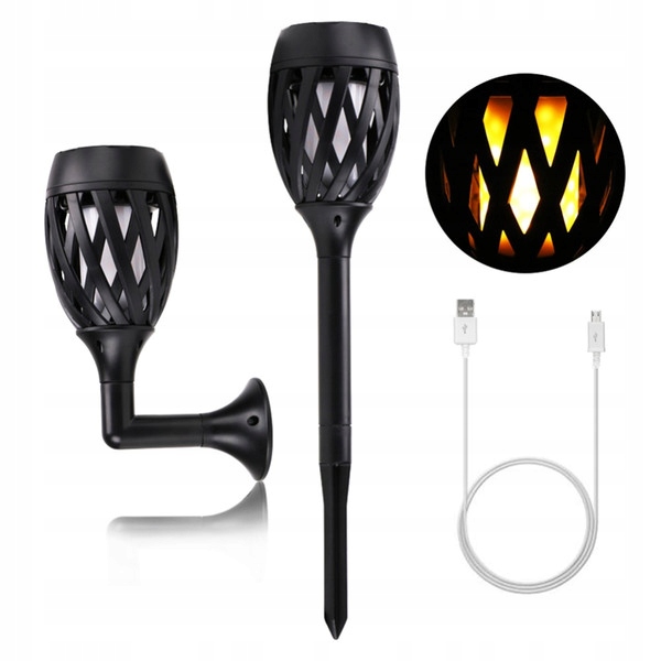 Zahradní Led Lampa Pochodeň Solar Usb Akumulátor