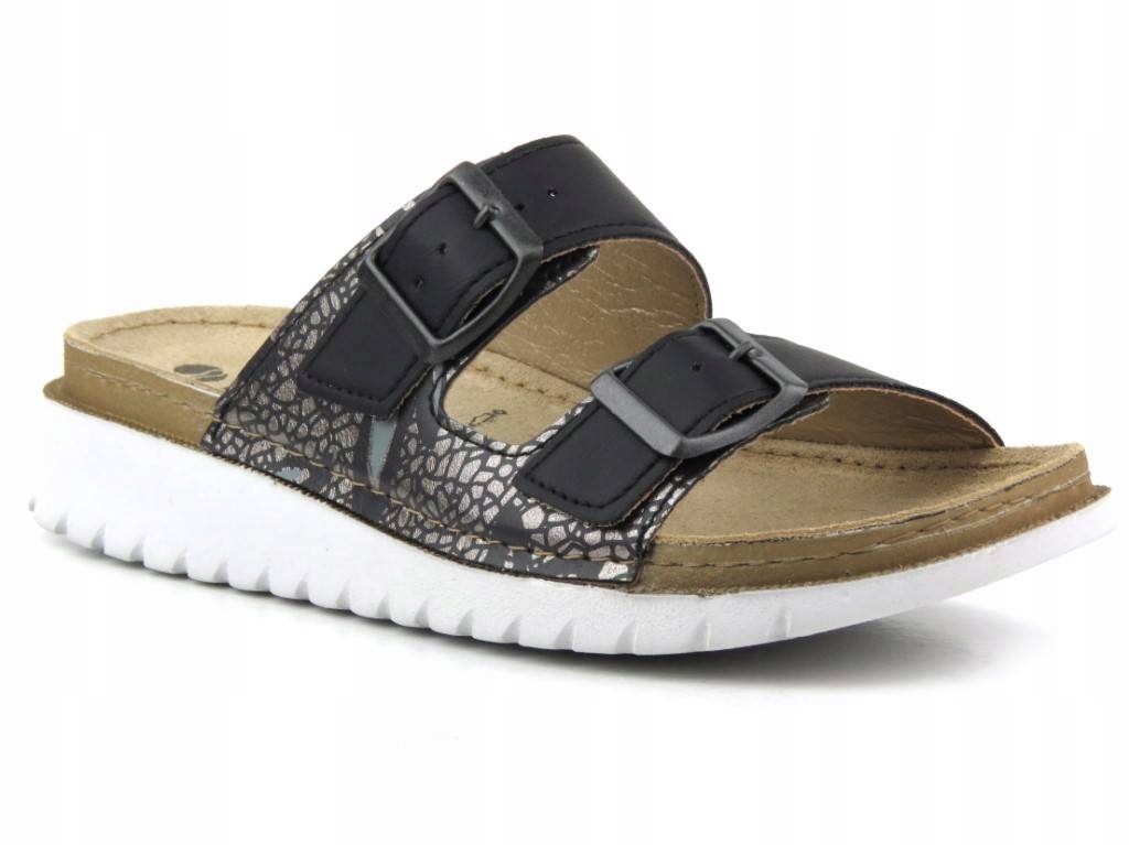 KLAPKI DAMSKIE INBLU WKŁADKA SKÓRA CN33 PROFILOWANE 37 CZARNE