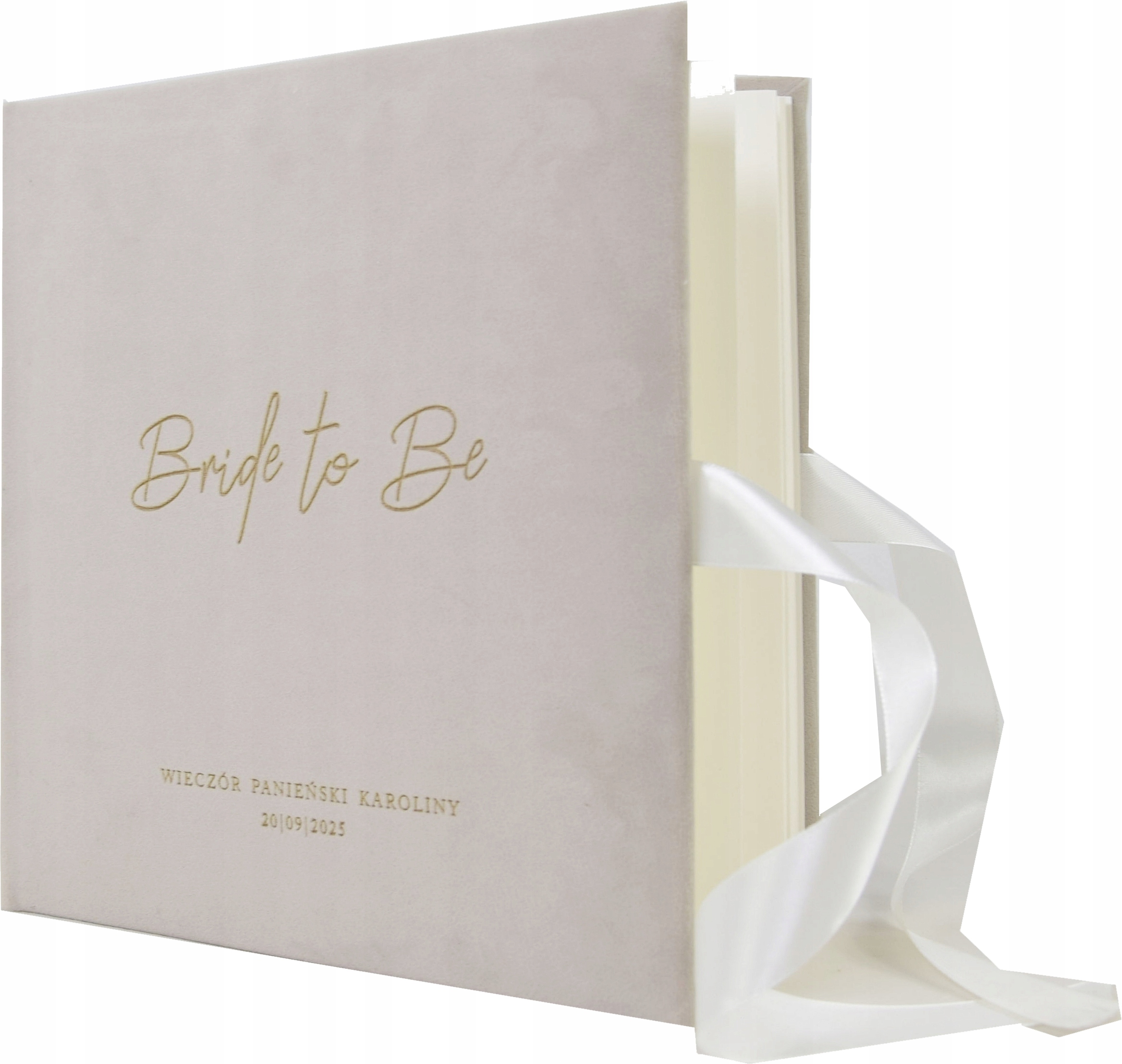 Album na zdjęcia panieński Bride To Be welur personalizowany imię pamiątka