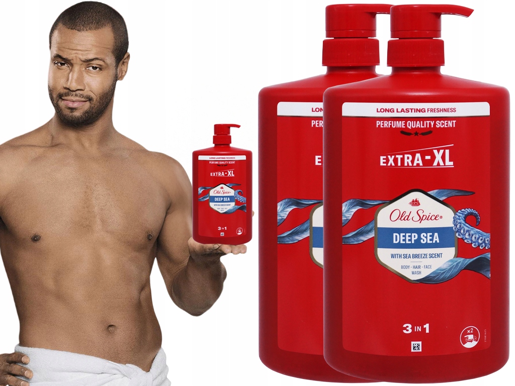 2x Sprchový Gel A Šampon Na Vlasy Pro Muže 1L Old Spice Deep Sea