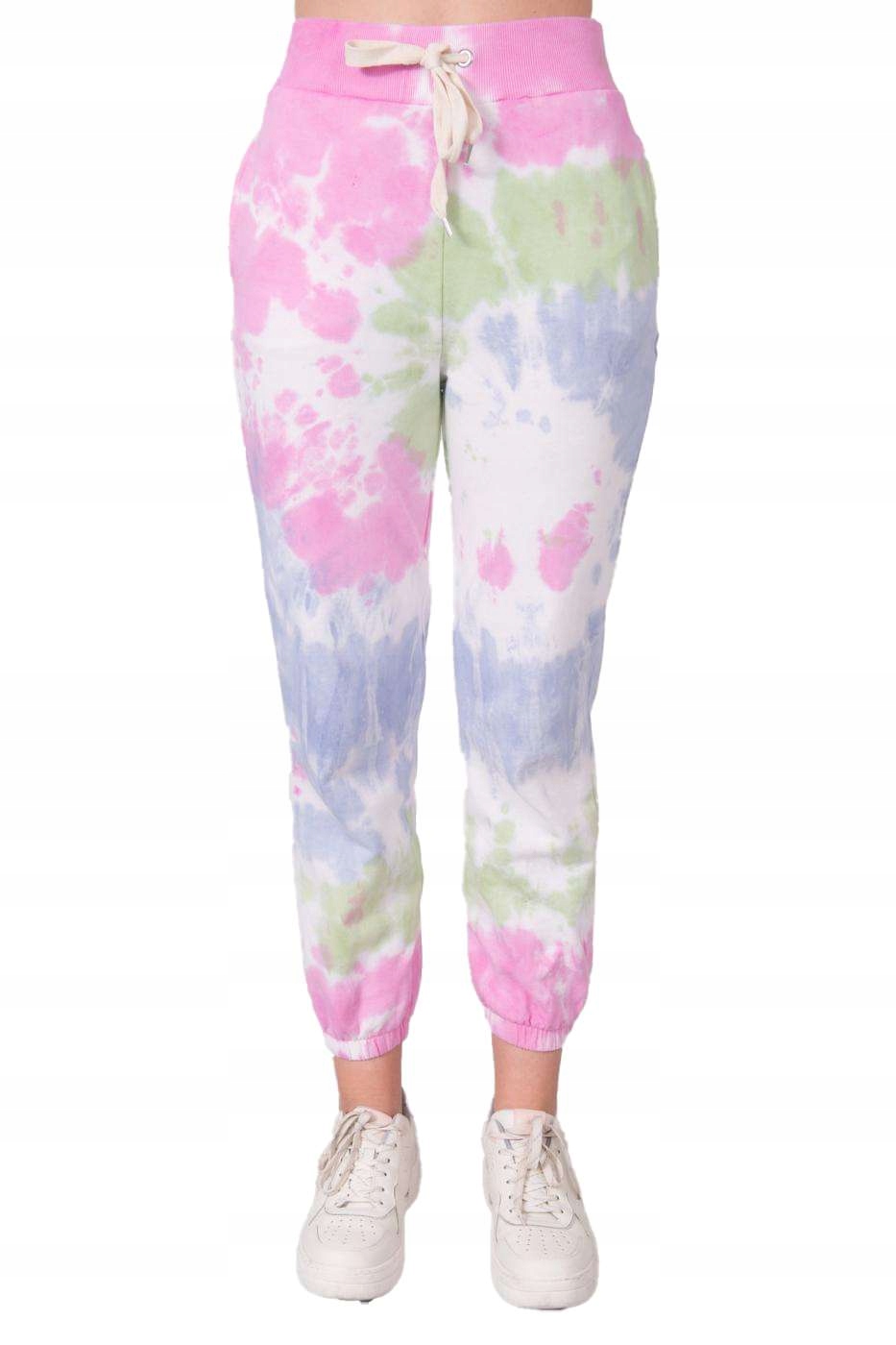 

Spodnie Damskie Dresowe dresy tie-dye - M