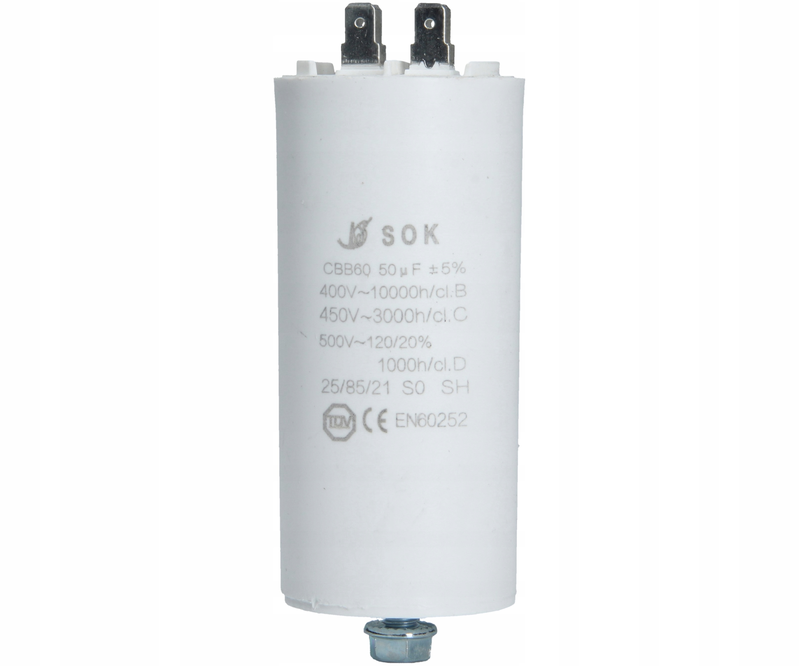 

Kondensator rozruchowy silnika CBB60 50uf 400-500V