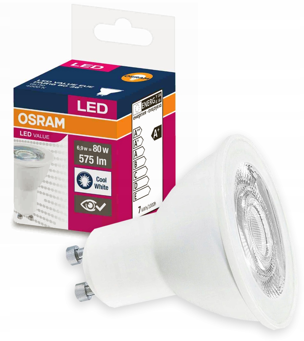 

Żarówka Led Halogen 6,9W 80W GU10 36' 4000K Osram
