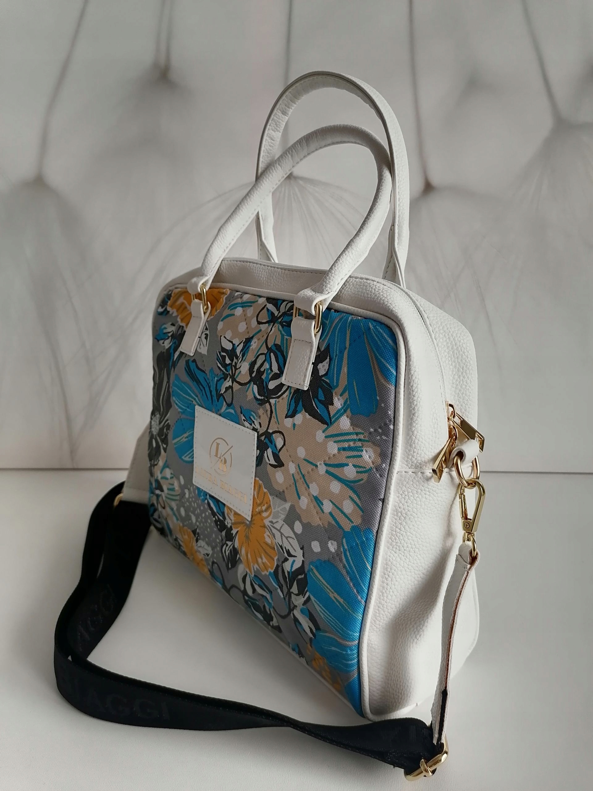 TORBA DAMSKA LAURA BIAGGI PIKOWANA BIAŁA DO PRACY Kolor wielokolorowy