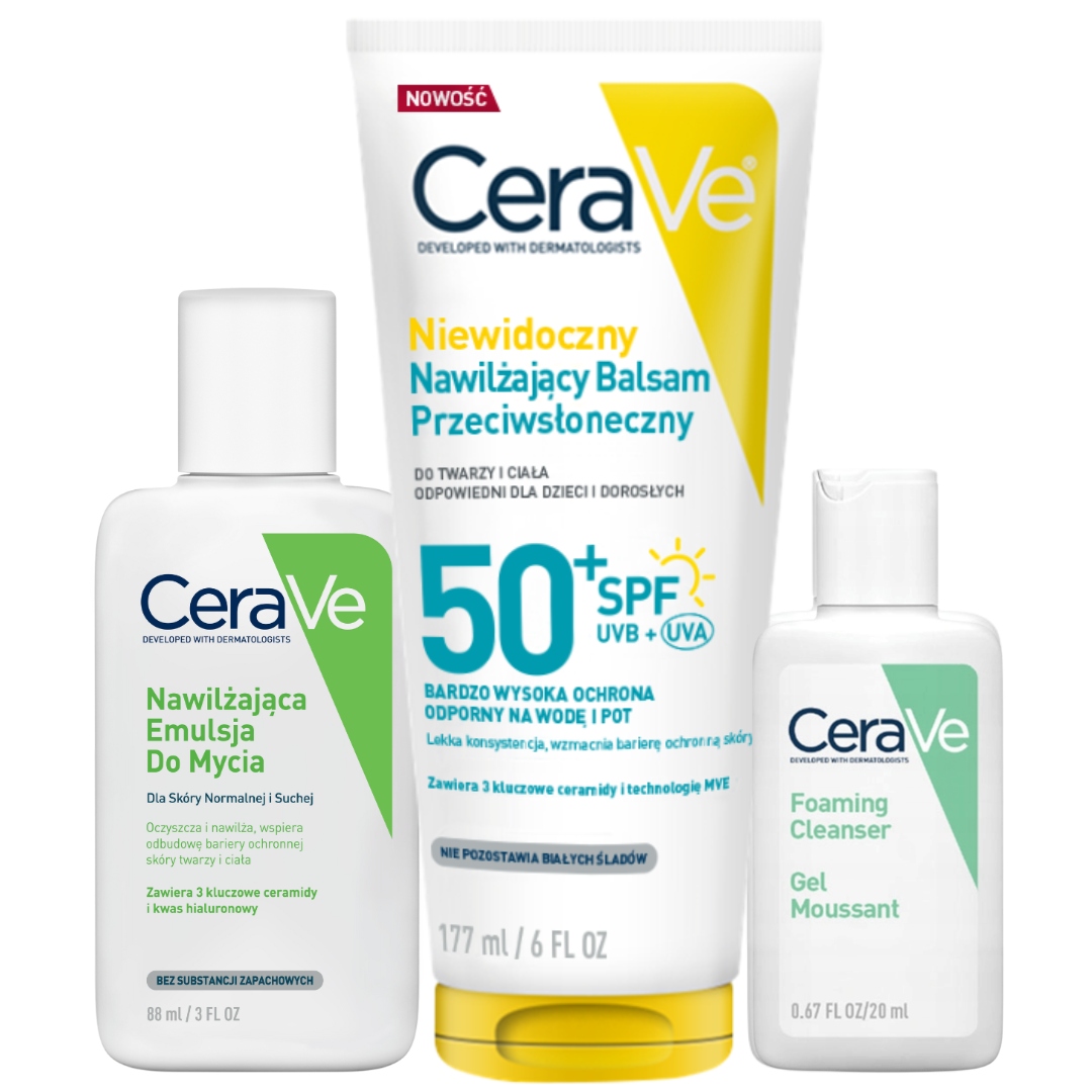 Zestaw CeraVe Balsam Przeciwsłoneczny Spf 50+ Nawilżająca emulsja 88ml