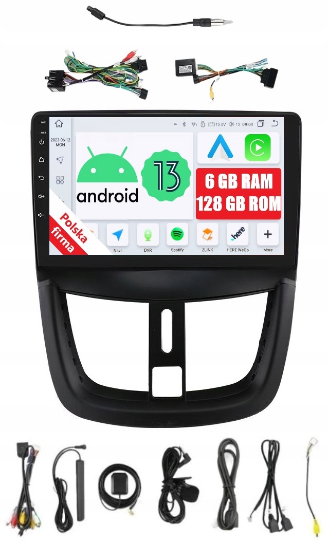 Rádio 2DIN Navigace Android Peugeot 207 6/128 Gb Dsp Carplay Lte