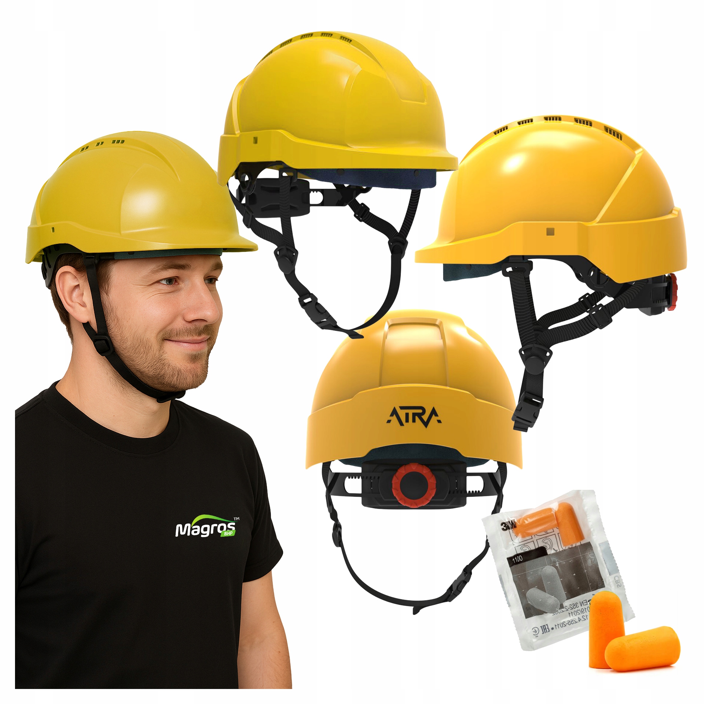 Pracovní přilba Ochranná přilba Stavební ventilovaná Atest Bozp Protekt Atra 10V