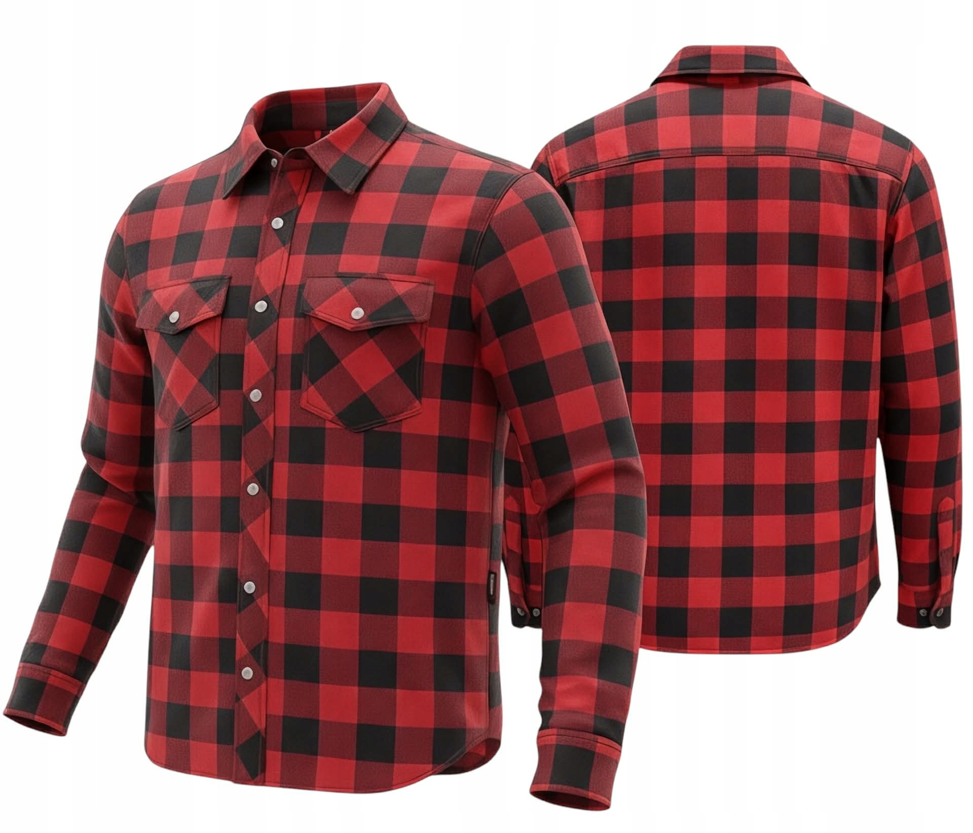 Leoshi Koszula Motocyklowa Z Ochraniaczami Kevlar W Kratę Czerwona XL