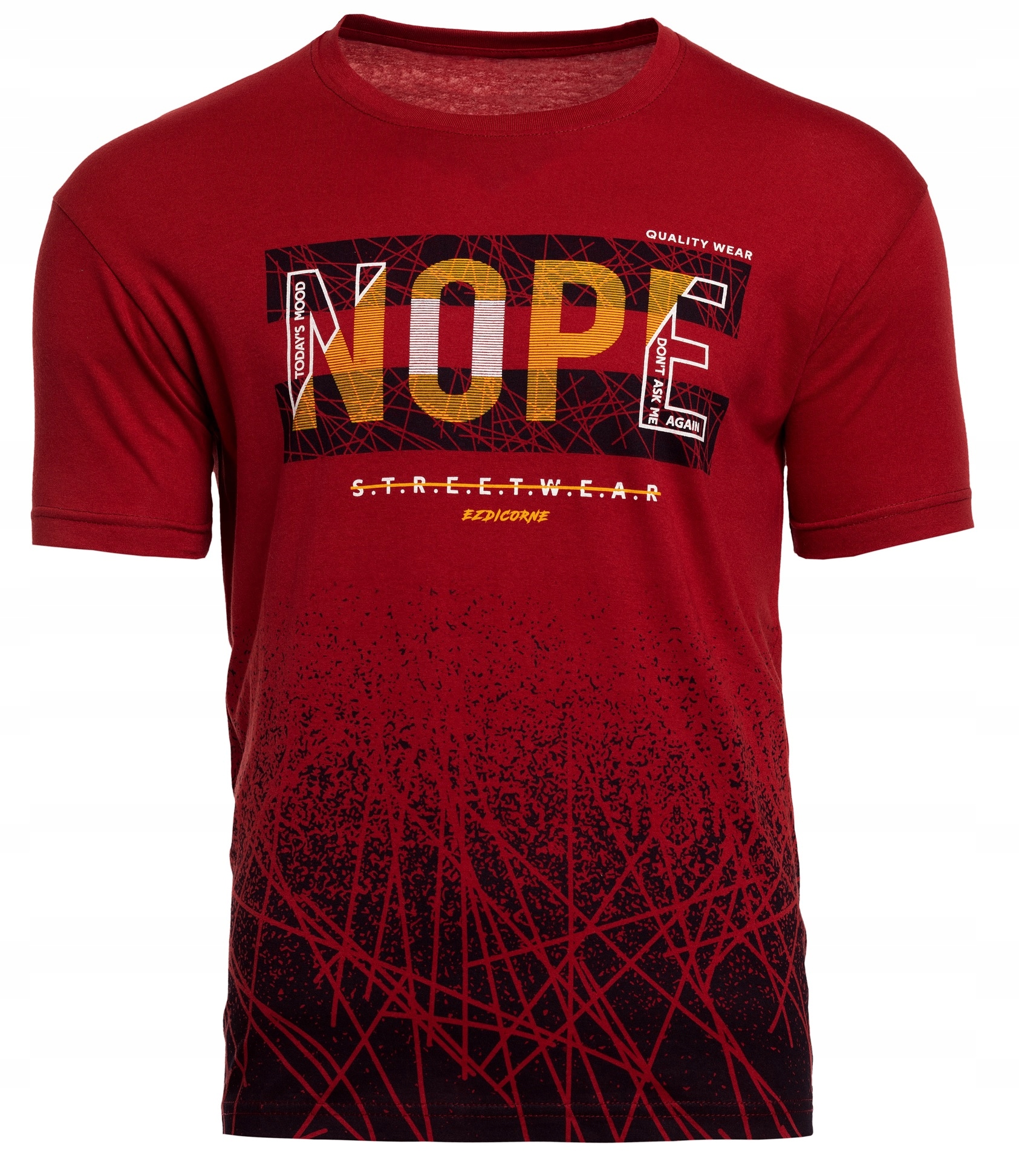 

T-shirt Męski Nope Bordowy Rozmiar M