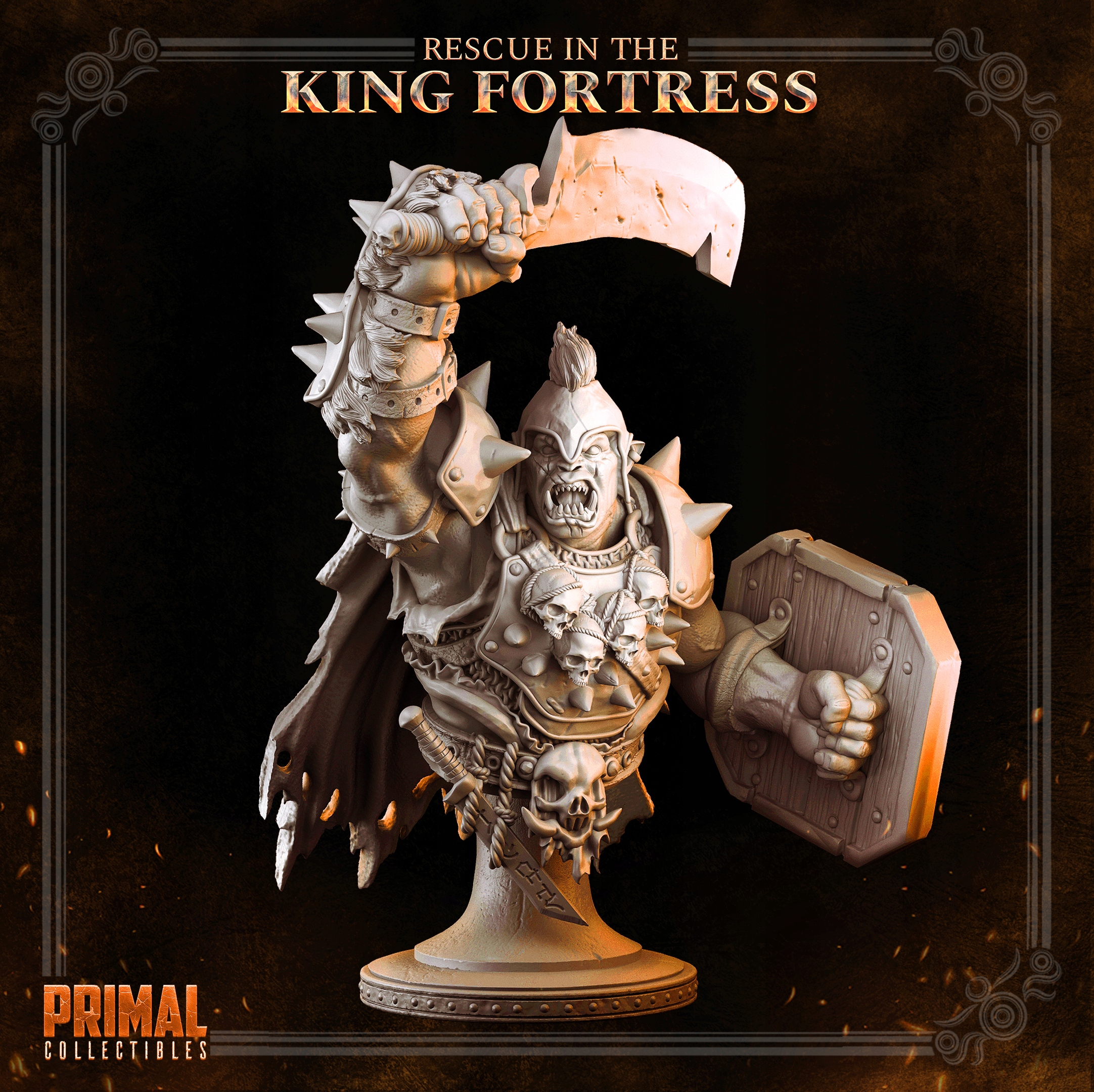 Orc warlord Throg Bust Primal Collectibles
