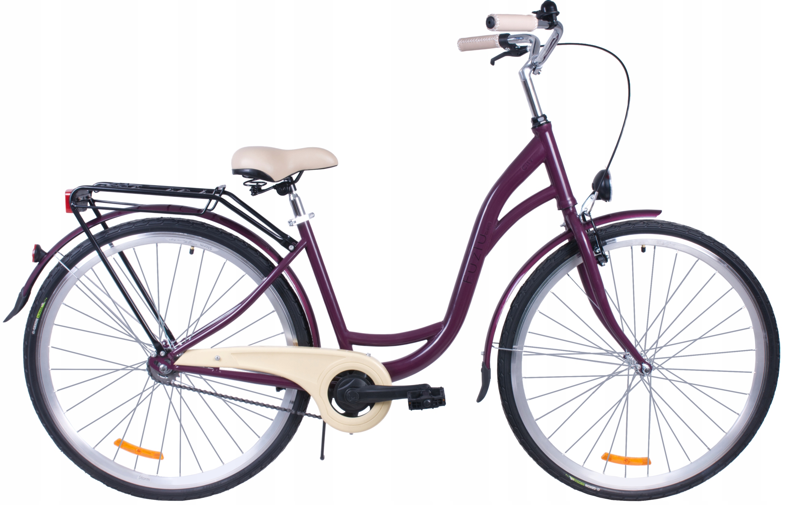 Rower miejski 28 Fuzlu City S1 fioletowy