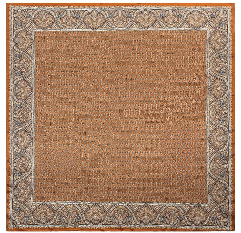 Hedvábná šála Velká šála na krk Šála 90 x 90 cm Karamelová