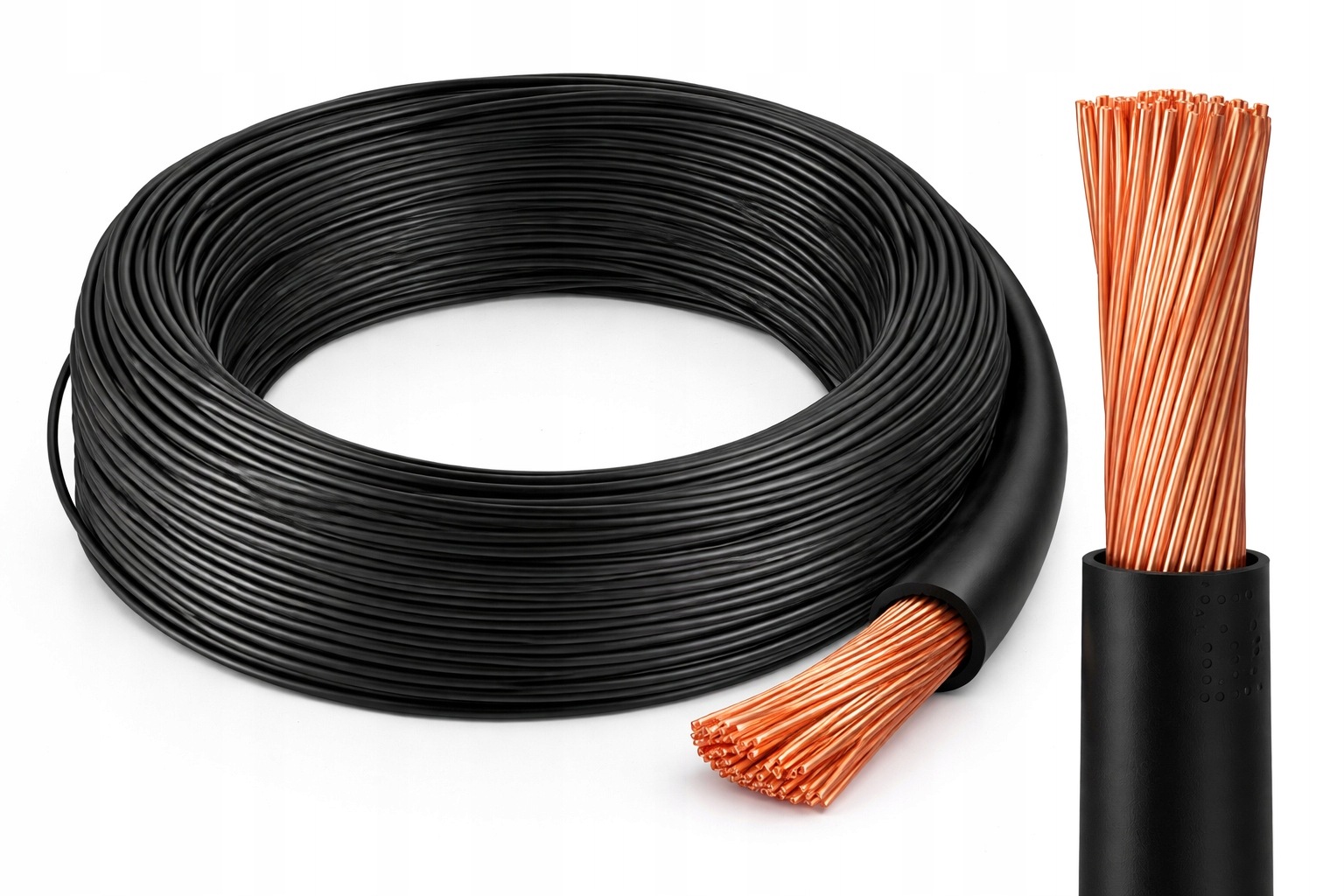 Kabel kabel jednožilový Lgy 70 mm2 černý 1x70 měděný Polský 1 m