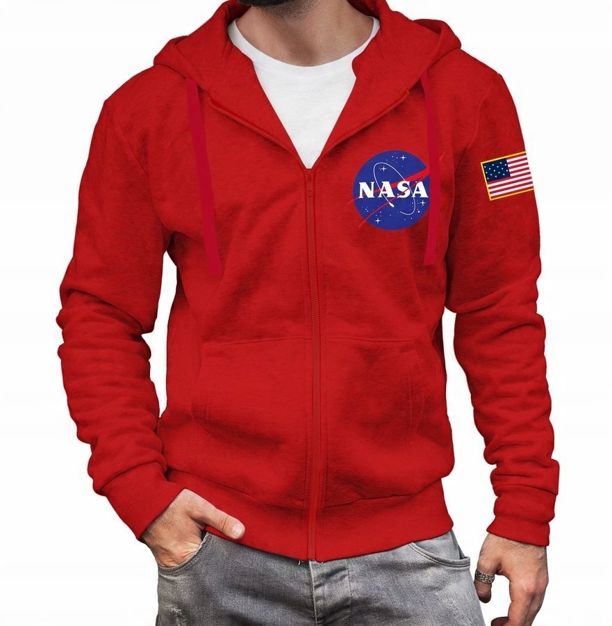 

Nasa bluza męska Rozpinana z kapturem czerwona S
