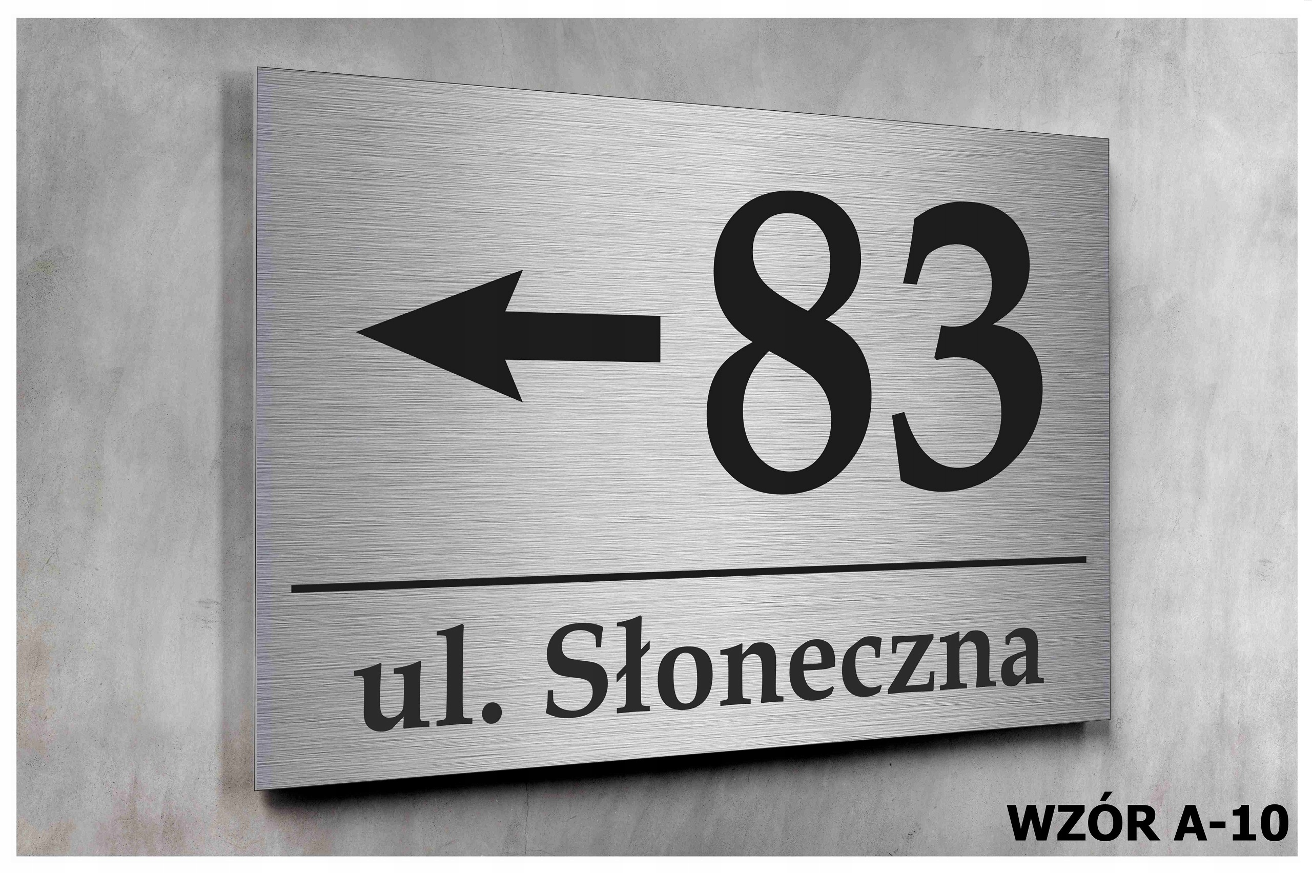 Tabliczka Tablica ADRESOWA Nr DOMU 20x30 ALUMINIUM Srebrny szczotkowany
