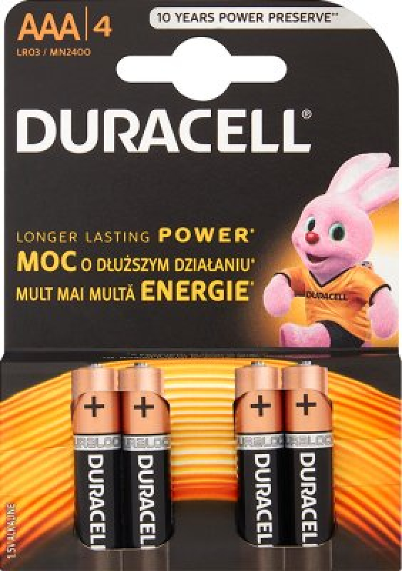 

Bateria alkaliczna Duracell Aaa (R3) 4 szt.