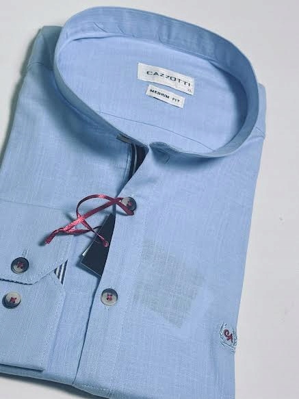 Cazzotti pánská modrá košile se stojáčkem přes hlavu, dlouhý rukáv, velikost M