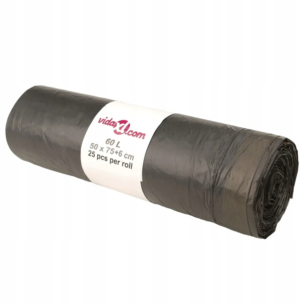 Levně vidaXL Pytle na odpadky, stahovací páskou, 250 ks, černé, 60 L