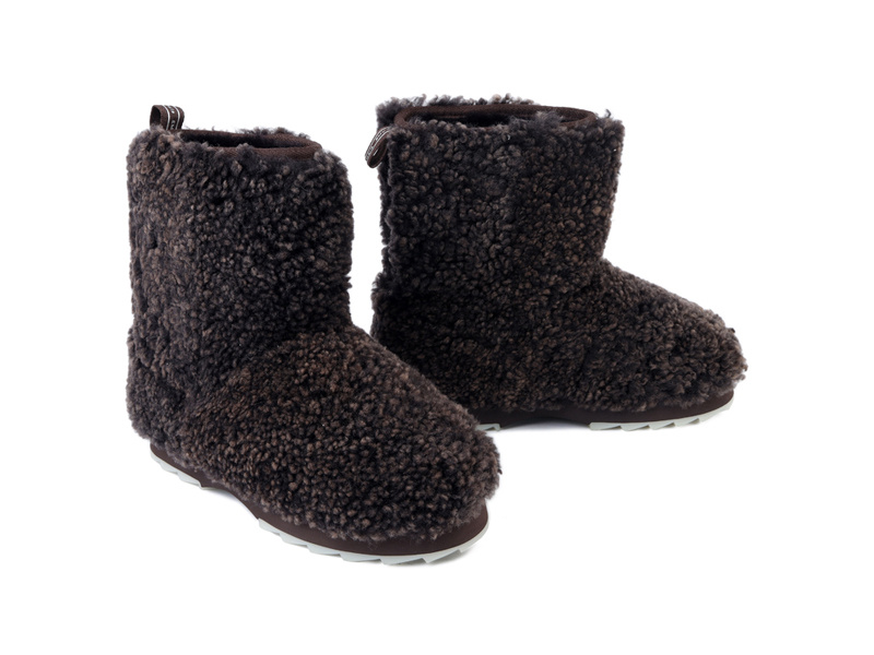 Wsuwane botki śniegowce Emu Australia W13200 Sharky Lo Teddy Chocolate