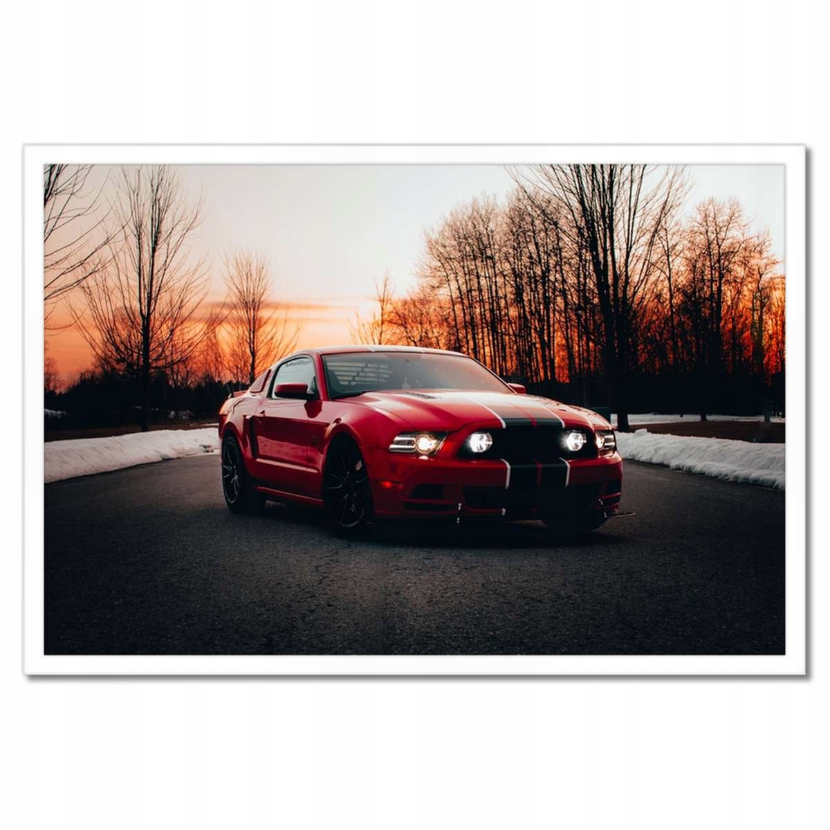 Plakáty v rámu 60x40 Ford Mustang Západ Cesta