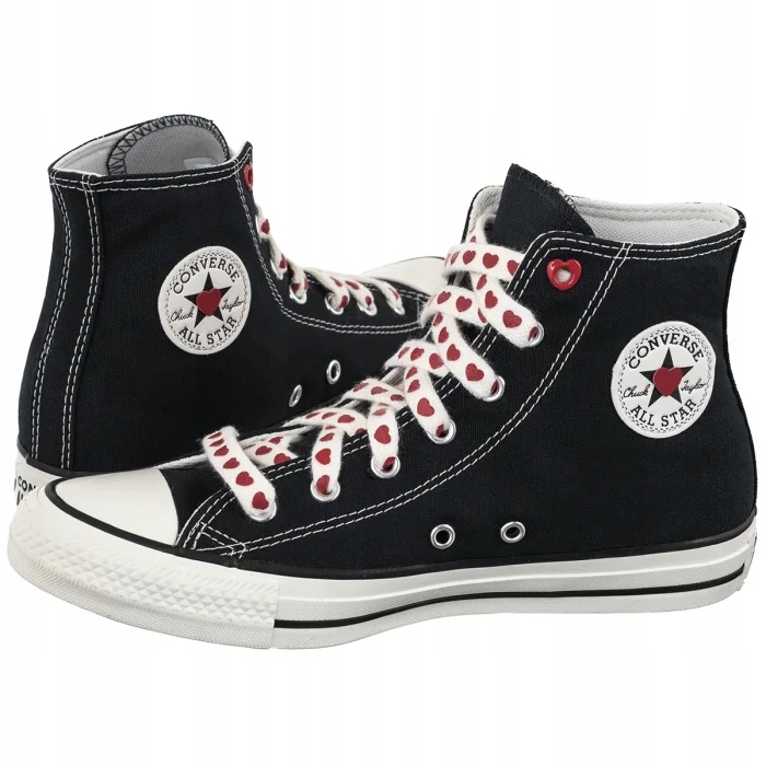 Boty Tenisky Converse Srdce Ctas Hi Black/Vintage White A19064C Černé