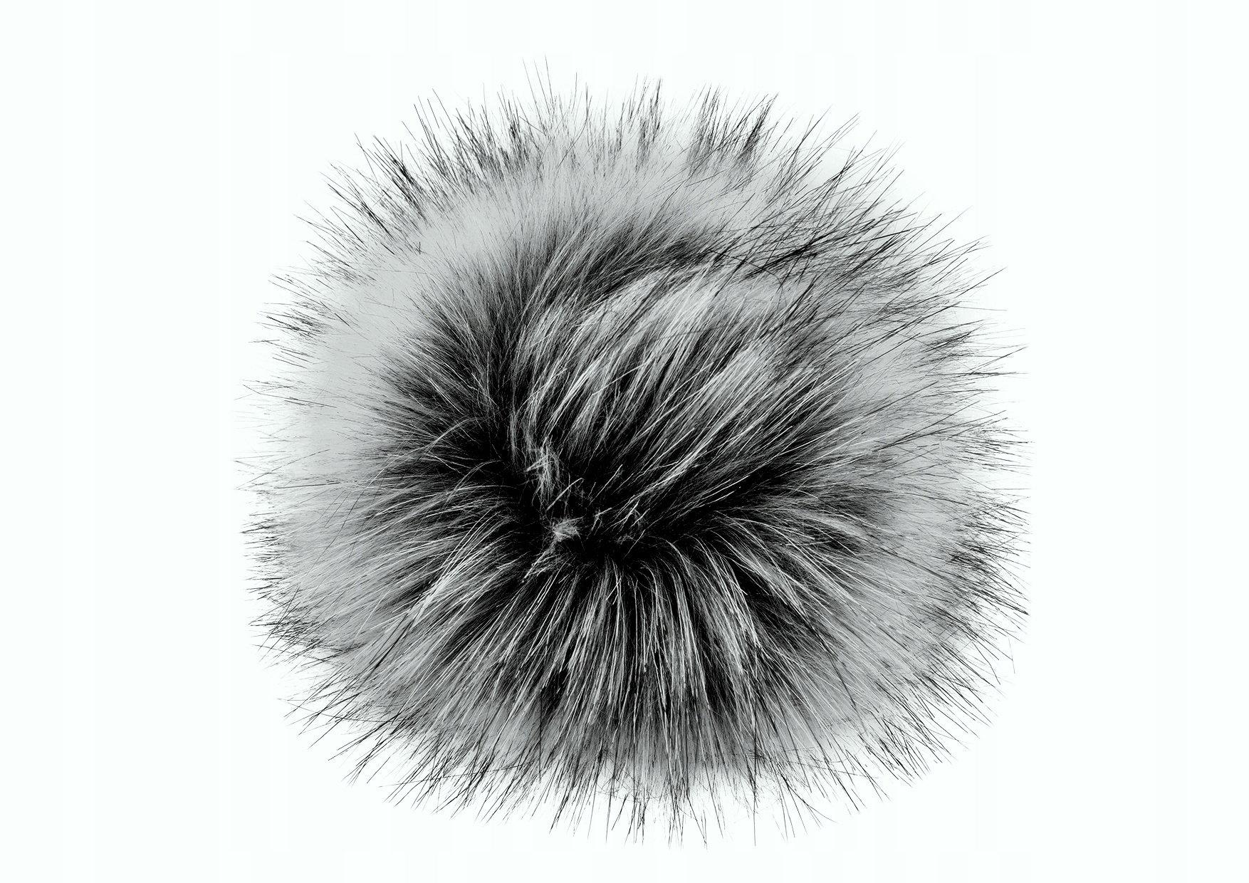 Pompon do czapki 12 cm Eko futro lis Producent SZARY