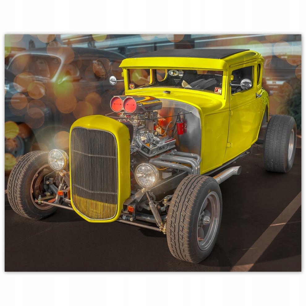 

Plakat 50x40 Zółty Hot Rod