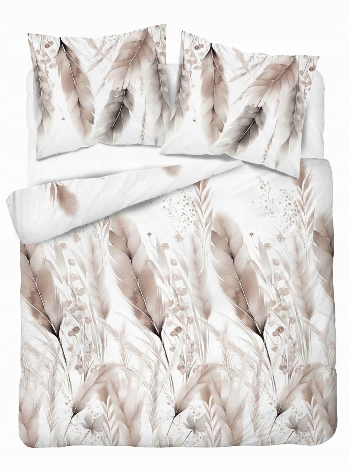 Povlečení 160x200 bílé peří šedo-béžové Home Elegance