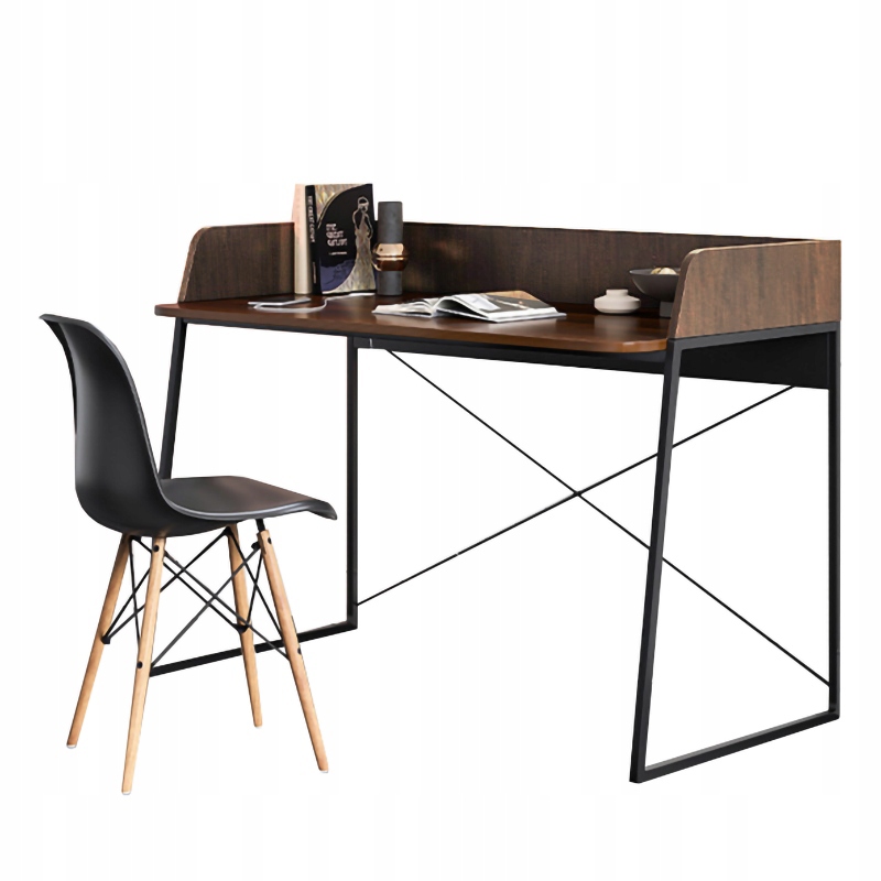 BIURKO KOMPUTEROWE CIEMNO BRĄZOWE POD LAPTOP STOLIK NOWOCZESNE 100 CM