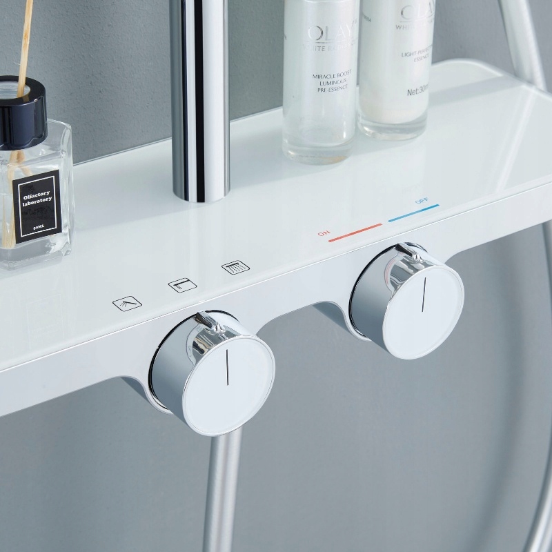 BATERIA PRYSZNICOWA Z TERMOSTATEM I DESZCZOWNICĄ F13A CHROM Stan opakowania oryginalne