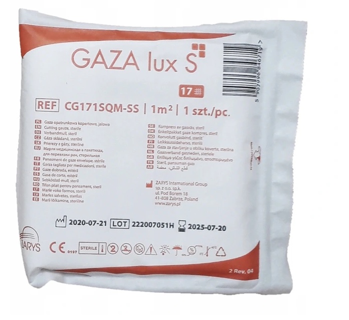 

Gaza Opatrunkowa Jałowa 1m2 17nitkowa