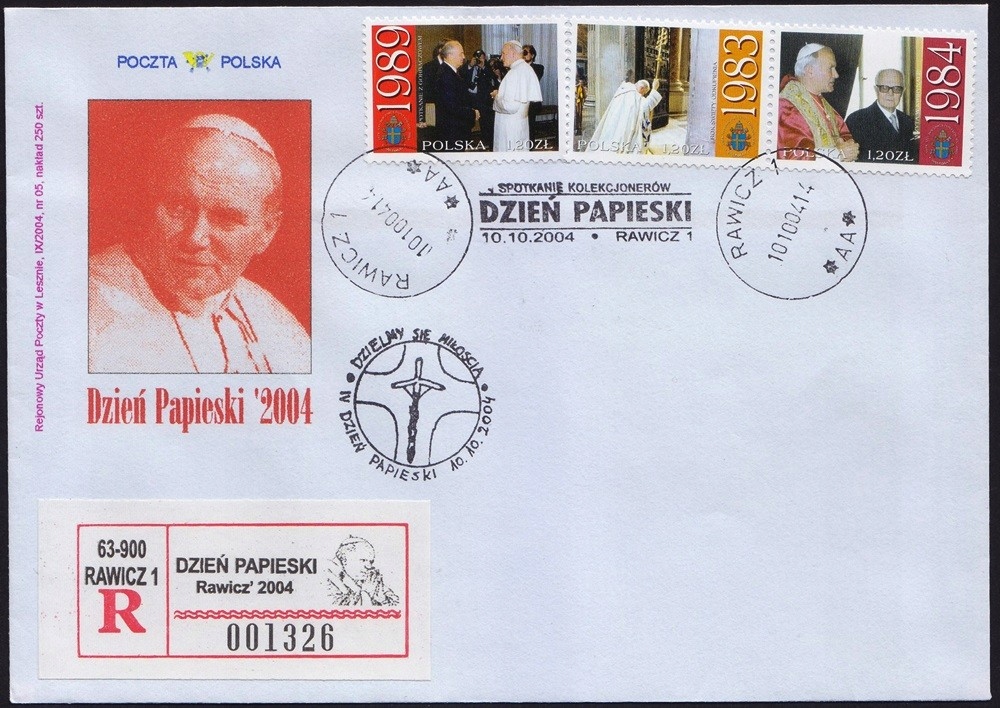 Polska 2004 Koperta # Jan Paweł II erka Rawicz 1