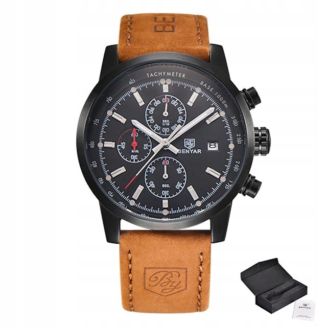 

Benyar Klasyczny Zegarek Męski 3 Kolory + Pudełko